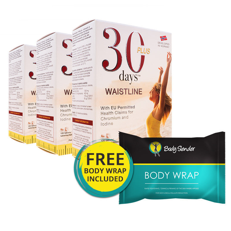 30 Days Waistline - 3 Month Pack With Free Body Wrap